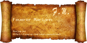 Feuerer Mariann névjegykártya
